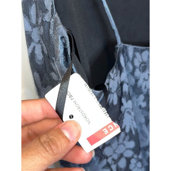 NWT RAG & BONE Astrid Floral Midi Slip Dress Navy Sz 12 - Picture 5 of 12
